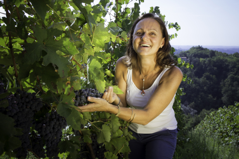 Cecilia Zucca im Weingarten 