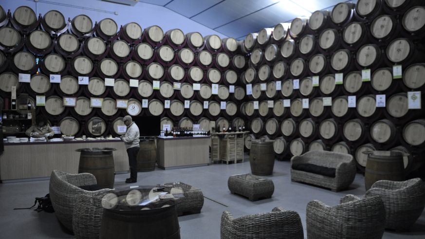 Barrique-Weinkeller in der Rioja