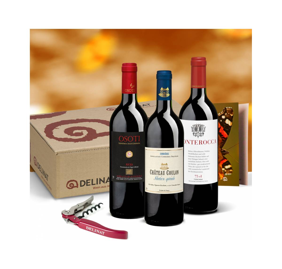 DegustierService Geschenk Rotwein Einzel (je 3 Fl.) Während 1 Jahr alle 3 Monate ein Paket, Bio