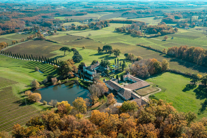 Château Couronneau aus der Vogelperspektive