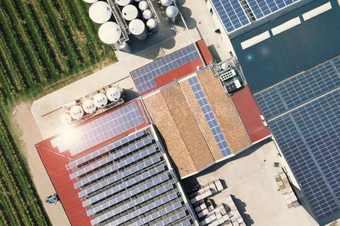 Solaranlage auf dem Dach der Azienda Le Contrade