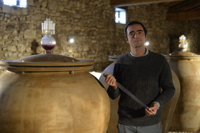 Jungwinzer Grégoire Piat auf Château Couronneau im Bordeaux 